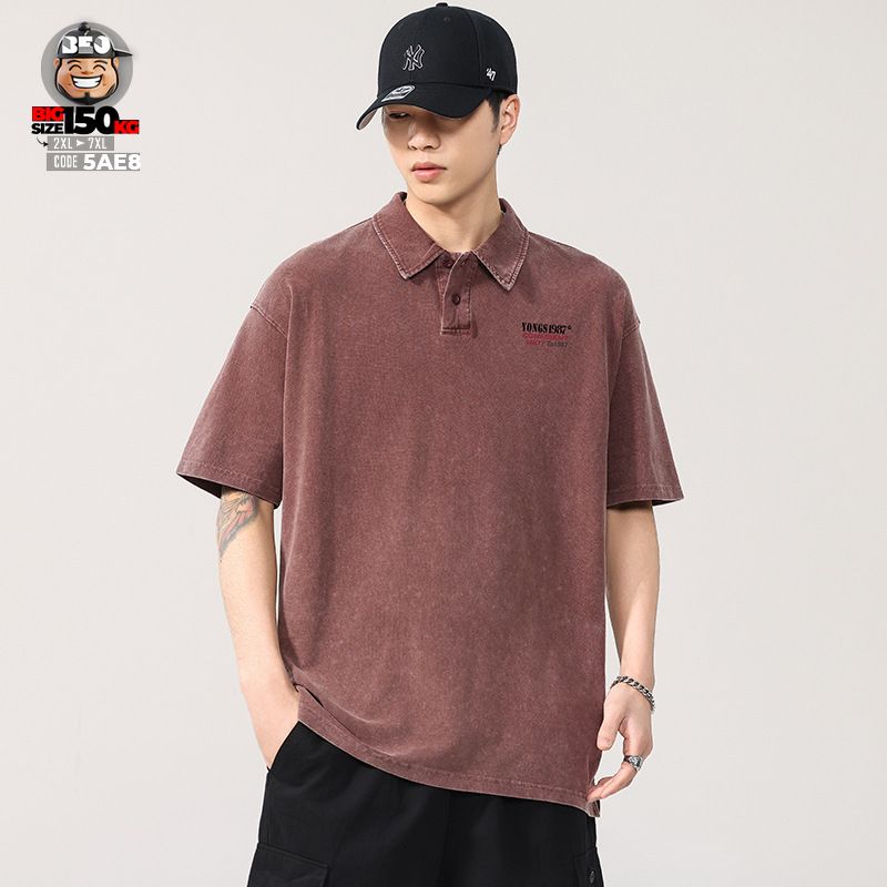 Áo thun tay ngắn Polo vải Pique cotton form rộng US classic style wash nhẹ cách điệu Unity 1987 3 Áo thun tay ngắn Polo vải Pique cotton form rộng US classic style wash nhẹ cách điệu Unity 1987 - Ảnh 3