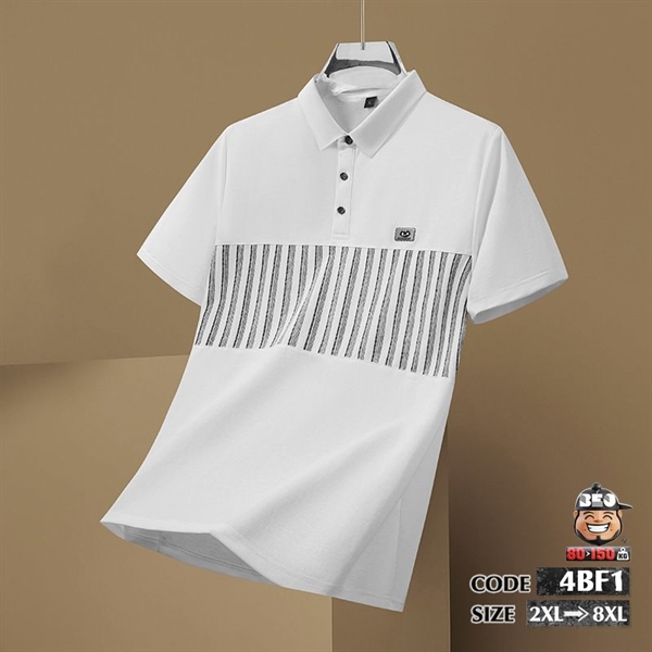 Áo thun tay ngắn Polo cotton chairman kiểu sọc đứng quý phái