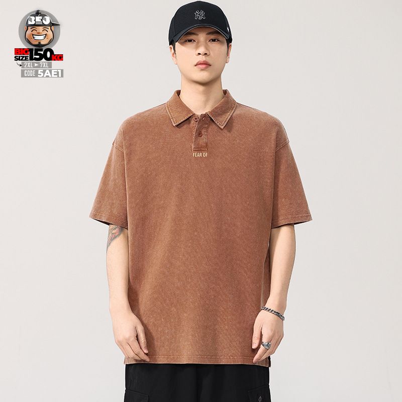Áo thun tay ngắn Polo vải Pique cotton form rộng US classic style wash nhẹ cách điệu Frea Of 1 Áo thun tay ngắn Polo vải Pique cotton form rộng US classic style wash nhẹ cách điệu Frea Of