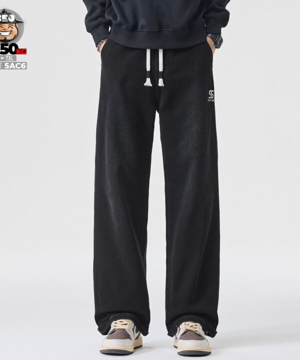 Alternative view of Quần dài jean lưng thun ống suông rộng bảng dài thun co giãn