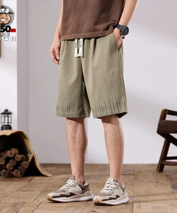 Quần ngắn thun cotton ngang gối họa tiết candle sitck