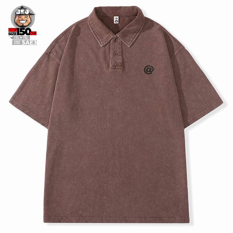 Áo thun tay ngắn Polo vải Pique cotton form rộng US classic style wash nhẹ cách điệu a mốc 5 Áo thun tay ngắn Polo vải Pique cotton form rộng US classic style wash nhẹ cách điệu a mốc - Ảnh 5