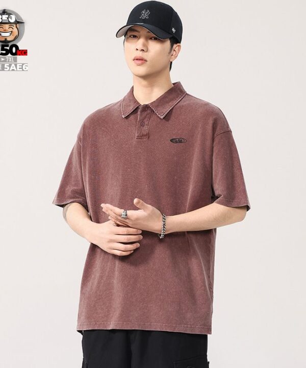 Áo thun tay ngắn Polo vải Pique cotton form rộng US classic style wash nhẹ cách điệu logo Will 2
