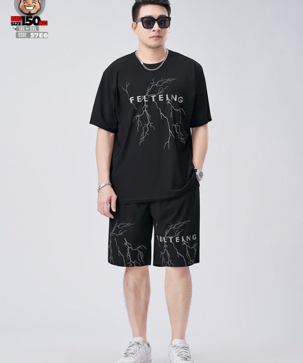 Alternative view of Đồ bộ ngắn tay Set thun lạnh bigsize họa tiết tia sét FETEING