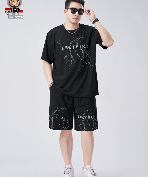 Đồ bộ ngắn tay Set thun lạnh bigsize họa tiết tia sét FETEING