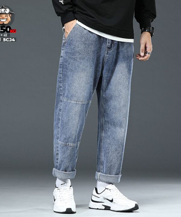 Alternative view of Quần dài>>Quần Jean jean denim Dad Fit Mỹ Cotton 100 Form Rộng chỉ nổi