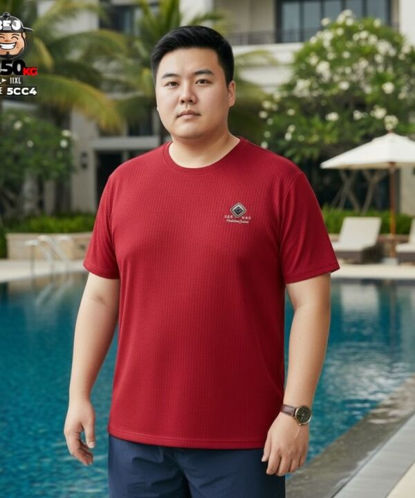 Áo thun tay ngắn chất vải đũi mát logo NERGAU