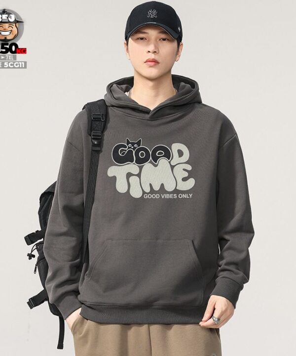 Alternative view of Hoodie cotton 100 360gsm mềm mại họa tiết Good Time vibes Only