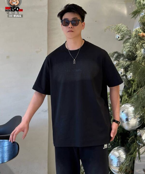 Áo thun tay ngắn hype cotton họa tiết chữ cái aromen wax chìm 3