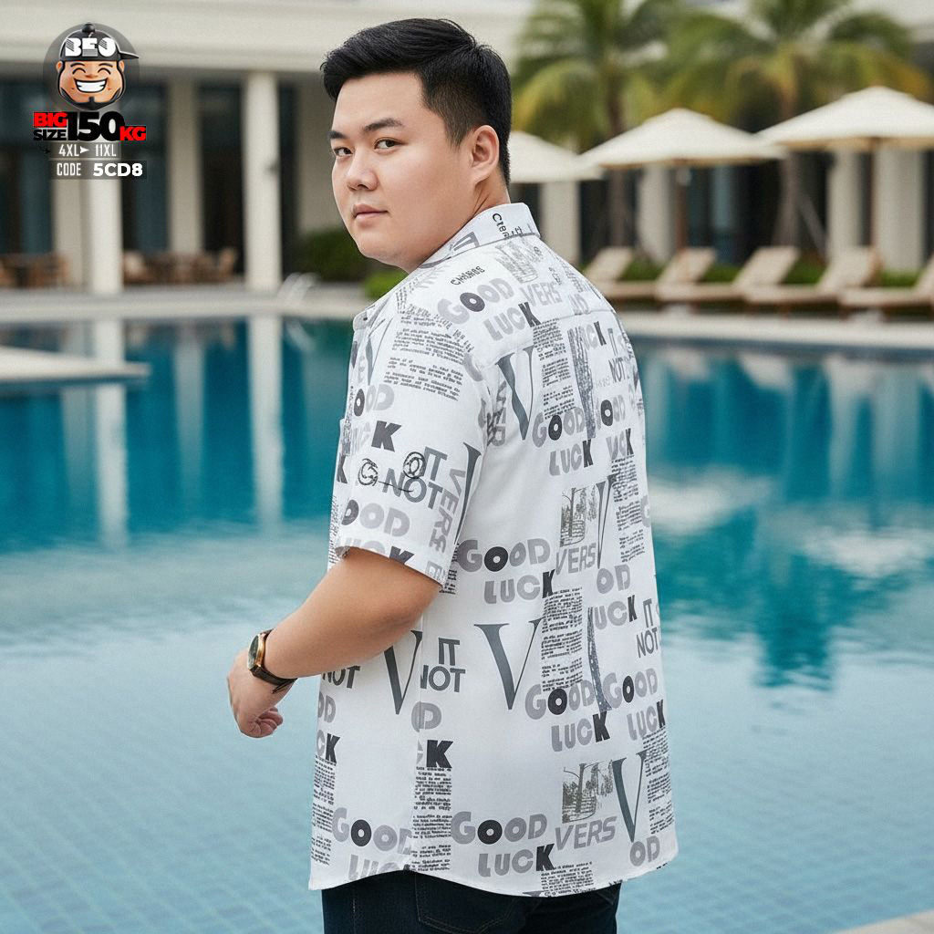 Áo sơ mi tay ngắn vải viscose co giãn nhẹ họa tiết chữ good luck 4 Áo sơ mi tay ngắn vải viscose co giãn nhẹ họa tiết chữ good luck - Ảnh 4