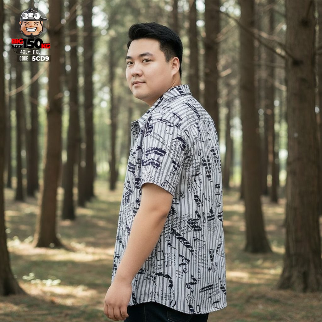 Áo sơ mi tay ngắn họa tiết sọc phối chữ vải cotton co giãn 3 Áo sơ mi tay ngắn họa tiết sọc phối chữ vải cotton co giãn - Ảnh 3