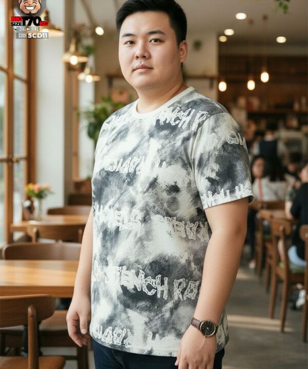 Áo thun tay ngắn loang màu khói phối chữ Graphic Scribble Art form mềm mại 9 Áo thun tay ngắn loang màu khói phối chữ Graphic Scribble Art form mềm mại 4