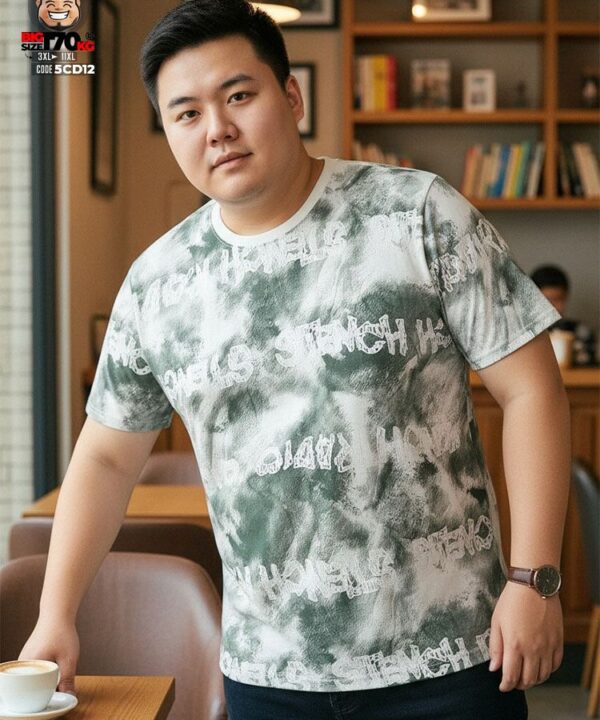Alternative view of Áo thun tay ngắn loang màu khói phối chữ Graphic Scribble Art form mềm mại