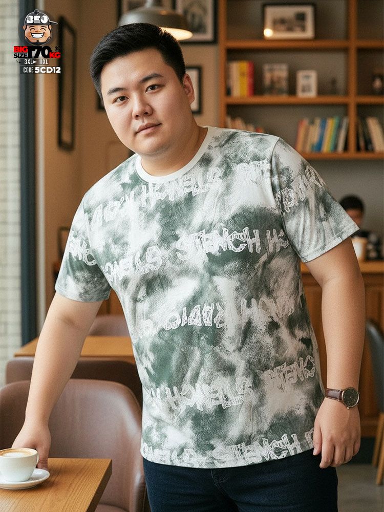 Áo thun tay ngắn loang màu khói phối chữ Graphic Scribble Art form mềm mại 2 Áo thun tay ngắn loang màu khói phối chữ Graphic Scribble Art form mềm mại - Ảnh 2