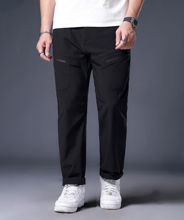 Quần dài jogger thun kiểu dáng ống suông phối túi ở đùi