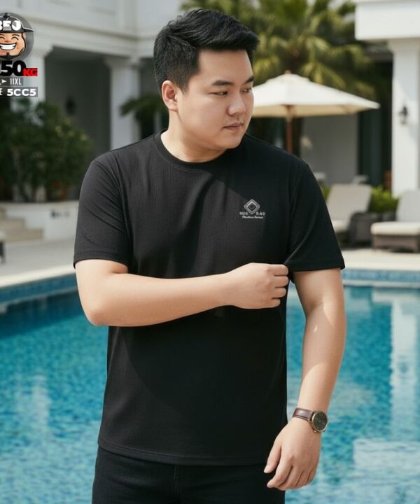 Alternative view of Áo thun tay ngắn chất vải đũi mát logo NERGAU