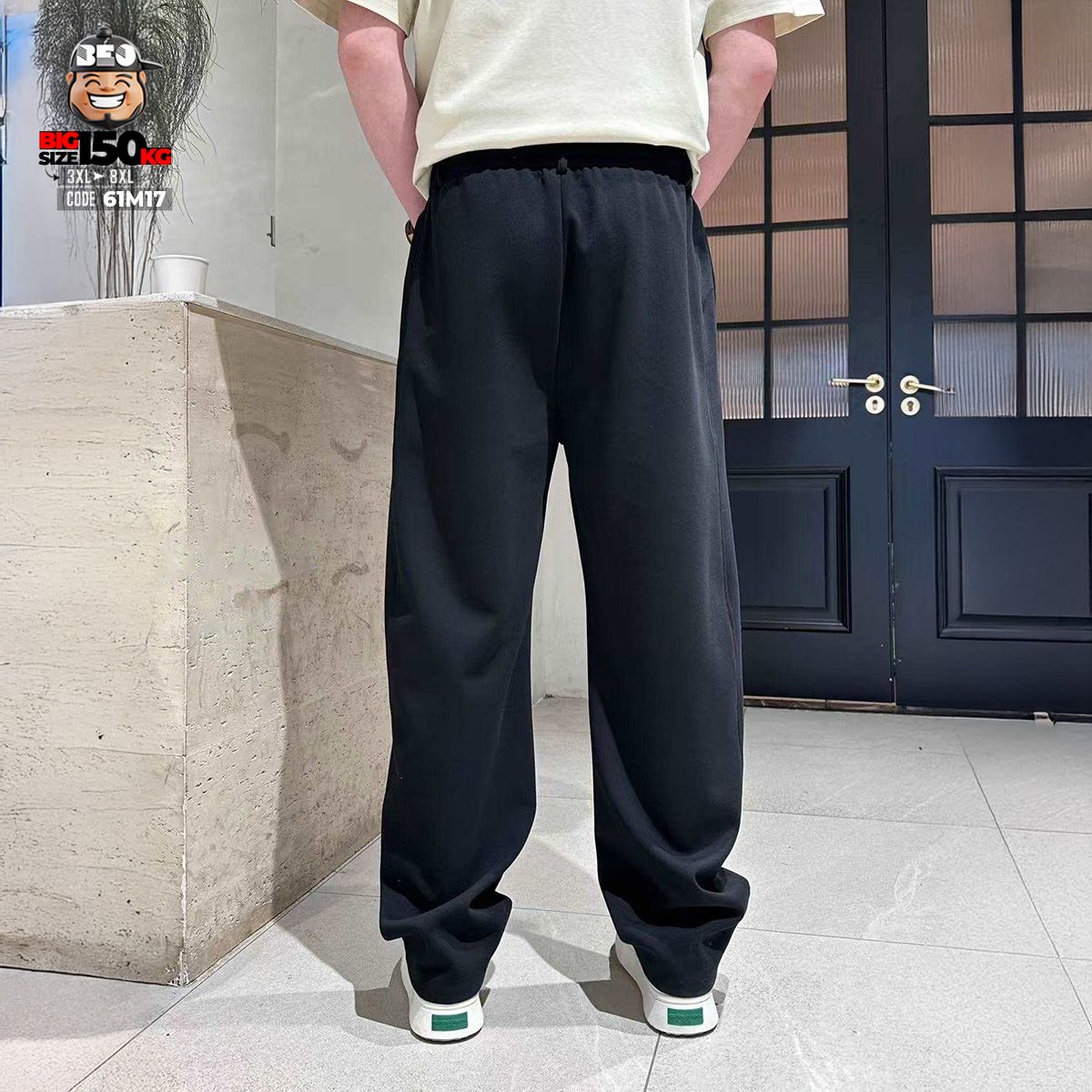 Quần dài thun jogger ống suông kẻ chỉ bên hông with signed 3 Quần dài thun jogger ống suông kẻ chỉ bên hông with signed - Ảnh 3