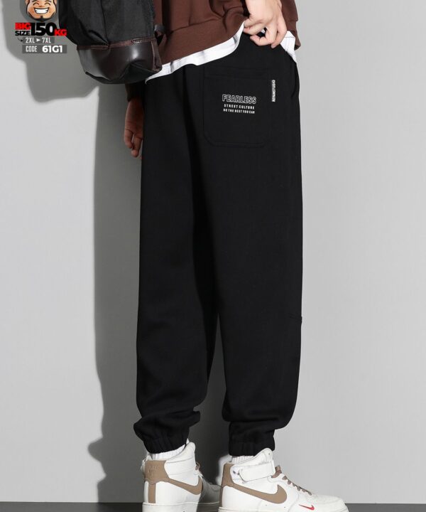 Quần dài jogger chỉ nổi ngang gối in chữ cá tính 2