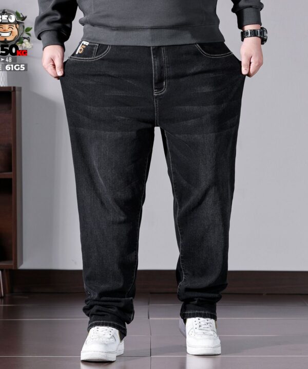 Alternative view of Quần dài Jean ống suông co giãn logo number five