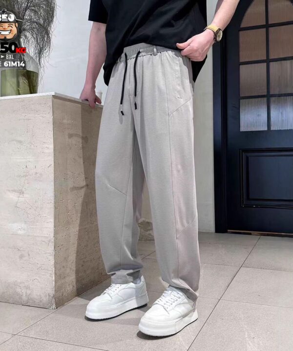 Quần dài thun jogger ống suông cách điệu chỉ nổi lập khối