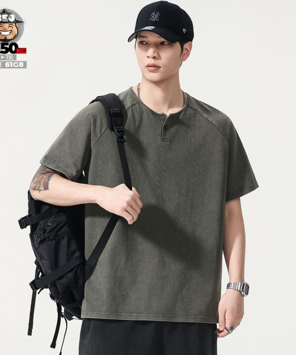 Alternative view of Áo thun tay ngắn wash old school tide Retro cá tính