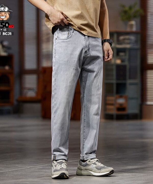 Quần Jean Jean ống nhỏ wax xám họa tiết xyz vibe co giãn 4