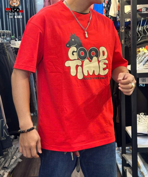 Áo thun tay ngắn cotton họa tiết goodtime to horse