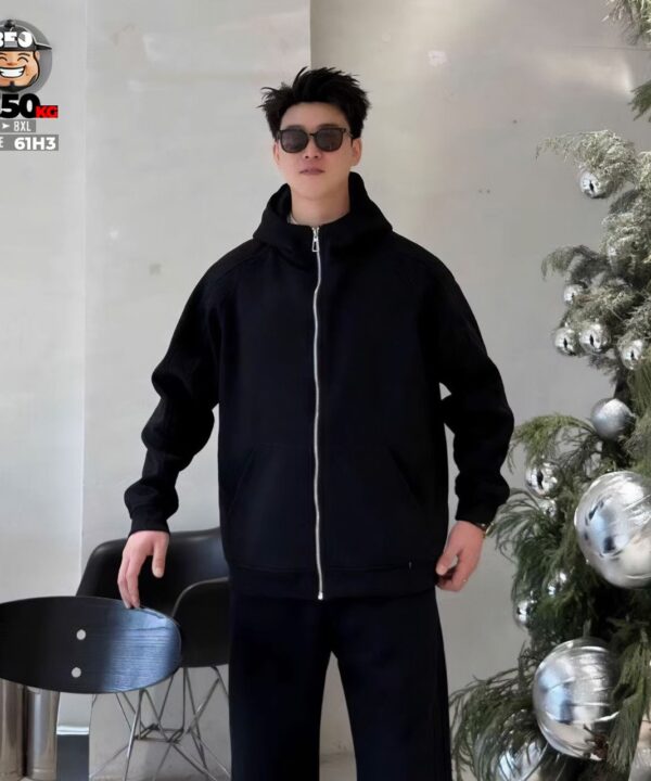 Alternative view of Áo khoác bomber thun phối nón túi classic tide band