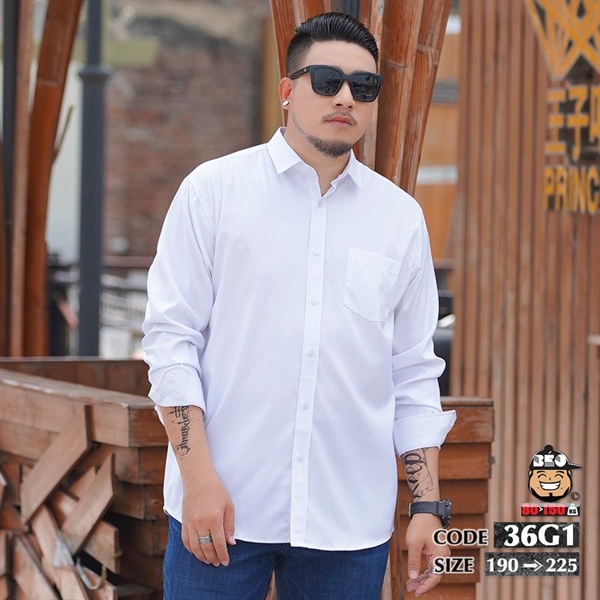 Áo sơ mi tay dài trơn casual kèm túi 1 Áo sơ mi tay dài trơn casual kèm túi