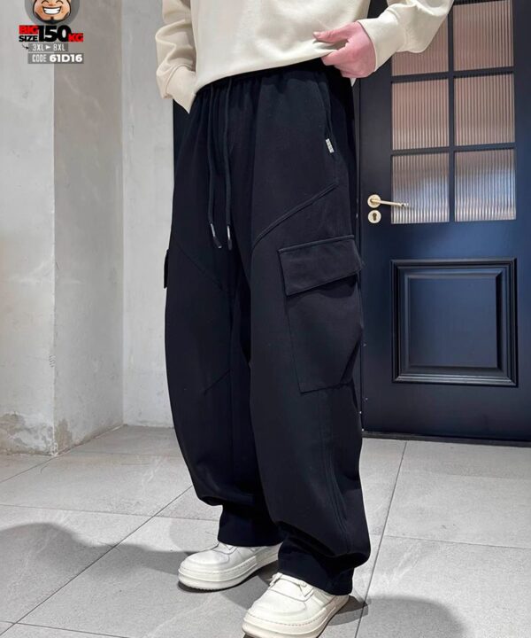 Alternative view of Quần dài jogger túi họp chỉ nổi xéo đùi cách điệu chân quần