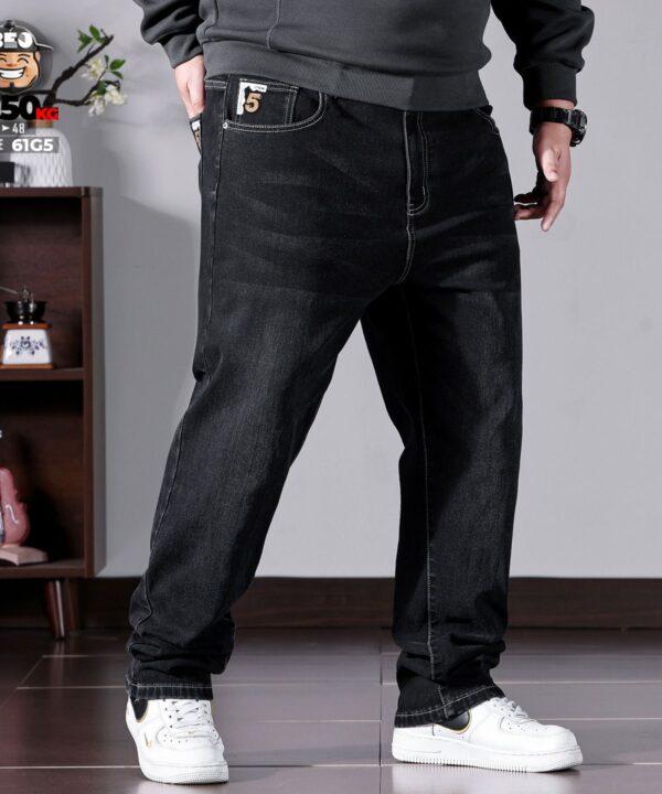 Quần dài Jean ống suông co giãn logo number five 2