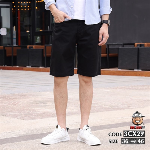 Quần ngắn kaki lưng thắc basic 3