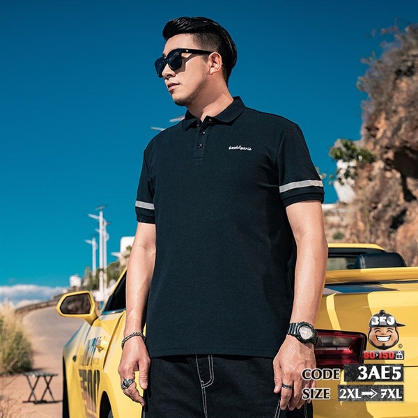 Alternative view of Áo thun tay ngắn Polo Viền tay with name logo