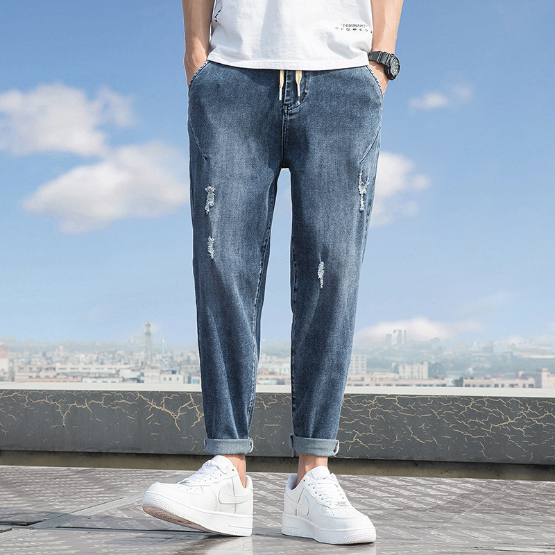 Quần dài jean thun rách ngầu lòi 1 Quần dài jean thun rách ngầu lòi