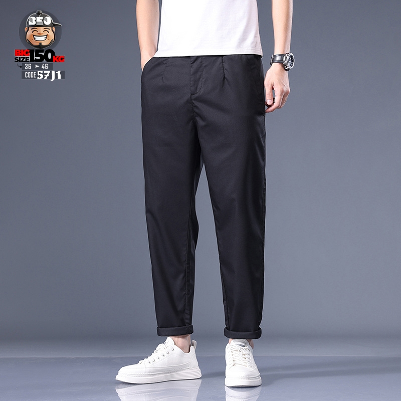 Quần dài Kaki Tây ống suông lưng thắc phối thun đa năng 1 Quần dài Kaki Tây ống suông lưng thắc phối thun đa năng