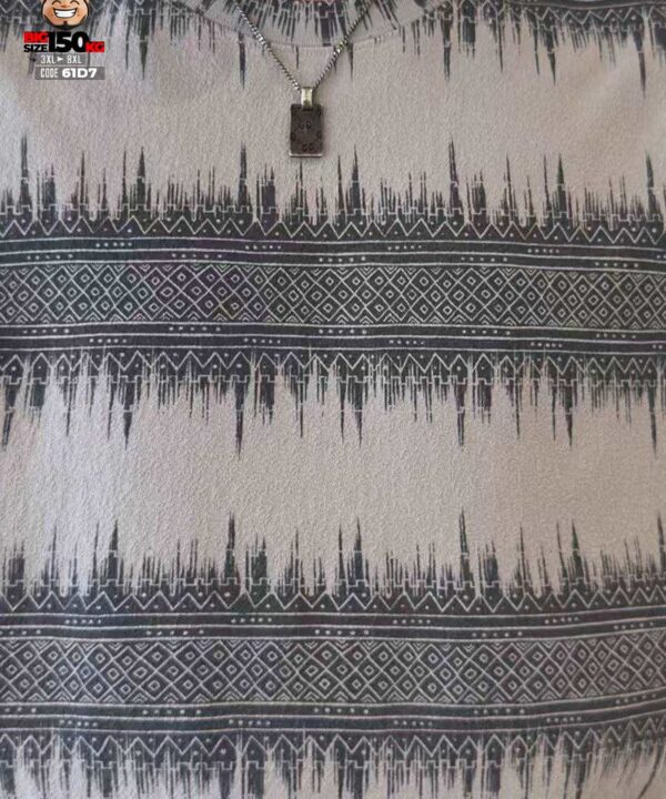 Áo thun tay ngắn texture sọc họa tiết home dải vibe tide 4