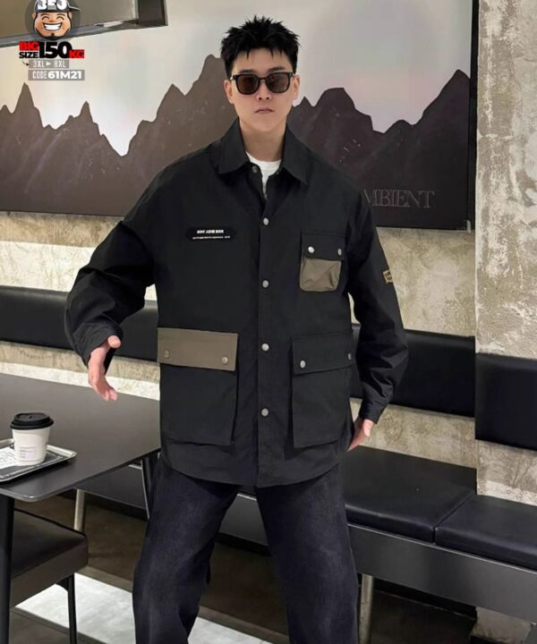 Alternative view of Áo khoác sơ mi túi hợp cá tính phối tag huy hiệu