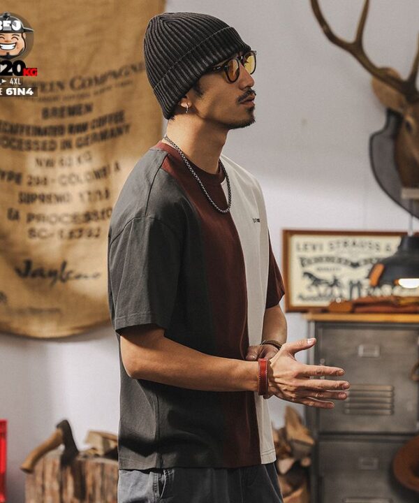 Áo thun tay ngắn phối ráp mountain club 4