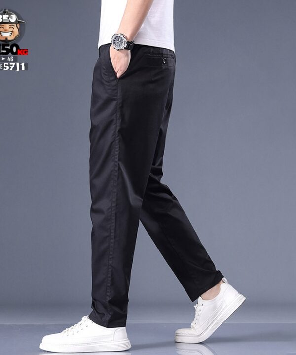 Alternative view of Quần dài Kaki Tây ống suông lưng thắc phối thun đa năng