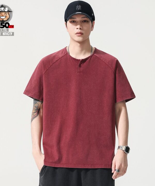 Áo thun tay ngắn wash old school tide Retro cá tính