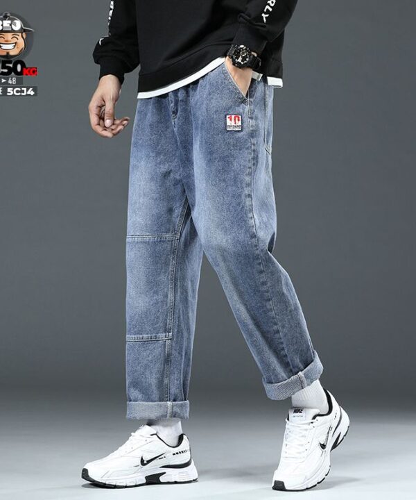 Quần Jean jean denim Dad Fit Mỹ Cotton 100 Form Rộng chỉ nổi