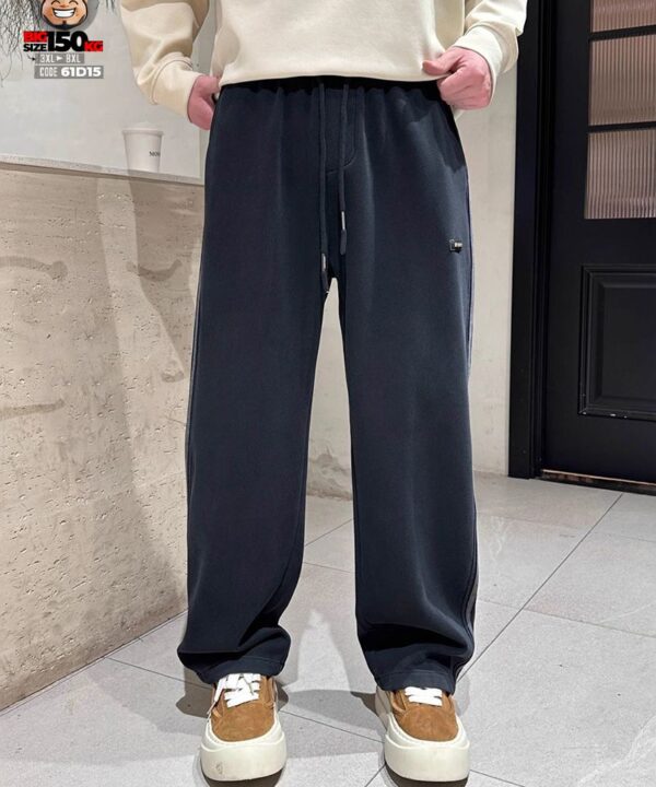 Quần dài ống suông rộng đùi 2 sọc chỉ nổi street wear style band