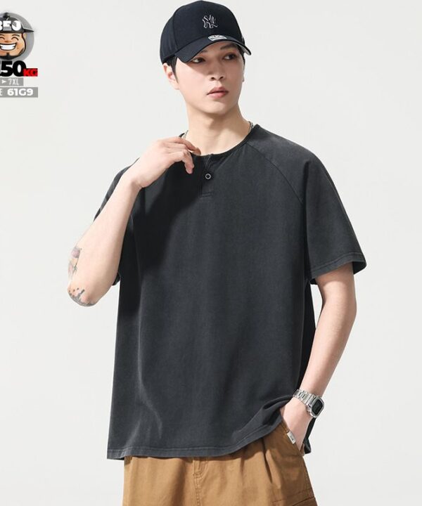 Áo thun tay ngắn wash old school tide Retro cá tính 2