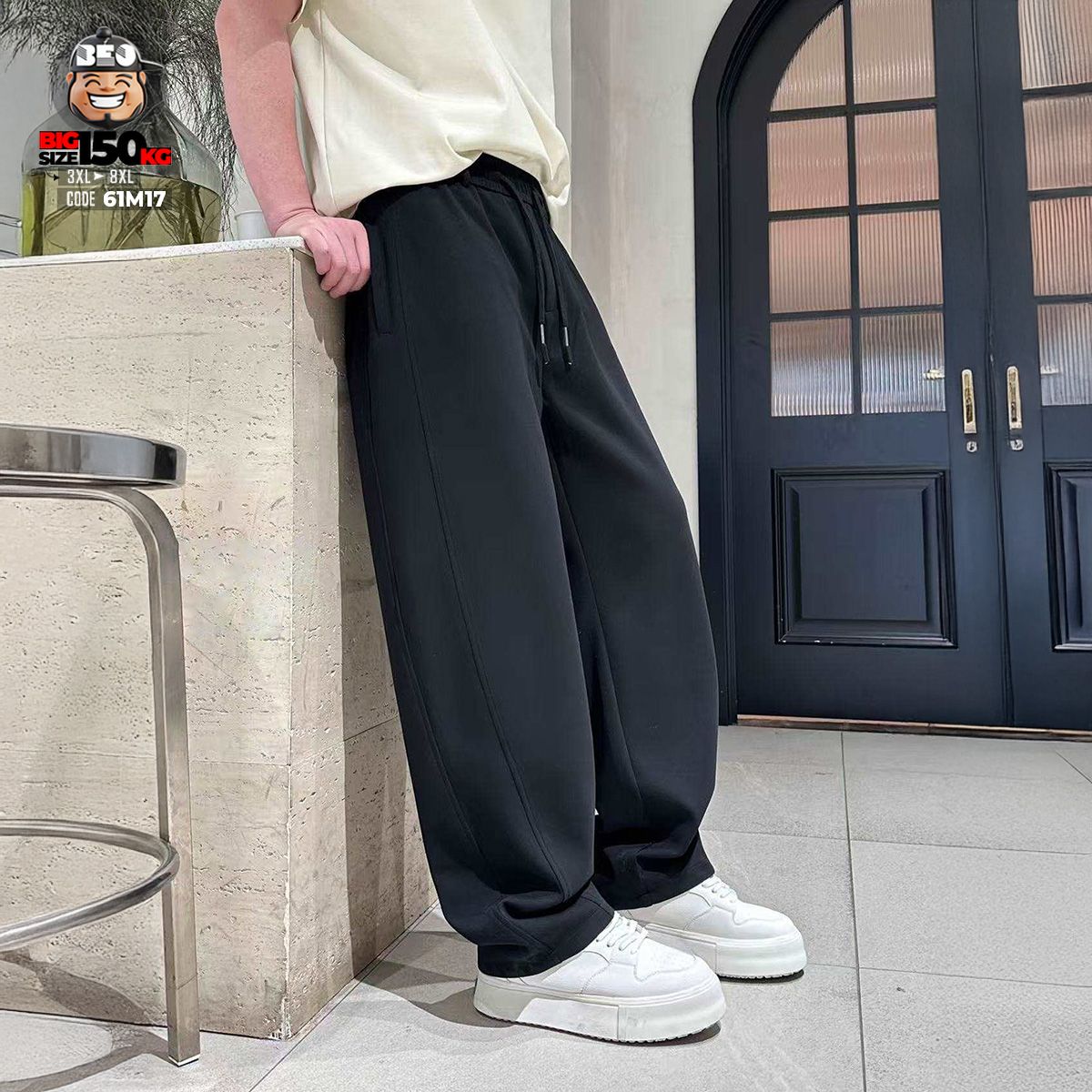 Quần dài thun jogger ống suông kẻ chỉ bên hông with signed 2 Quần dài thun jogger ống suông kẻ chỉ bên hông with signed - Ảnh 2