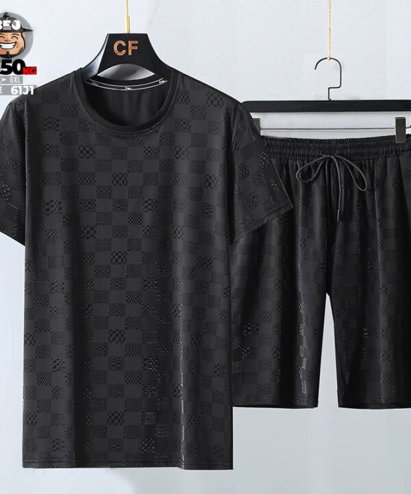 Đồ bộ thun lạnh Jacquard họa tiết caro in caro streetwear