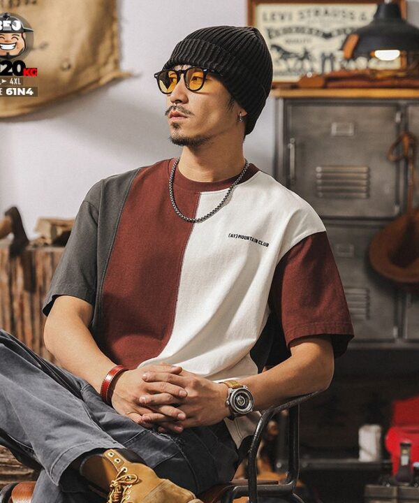 Áo thun tay ngắn phối ráp mountain club