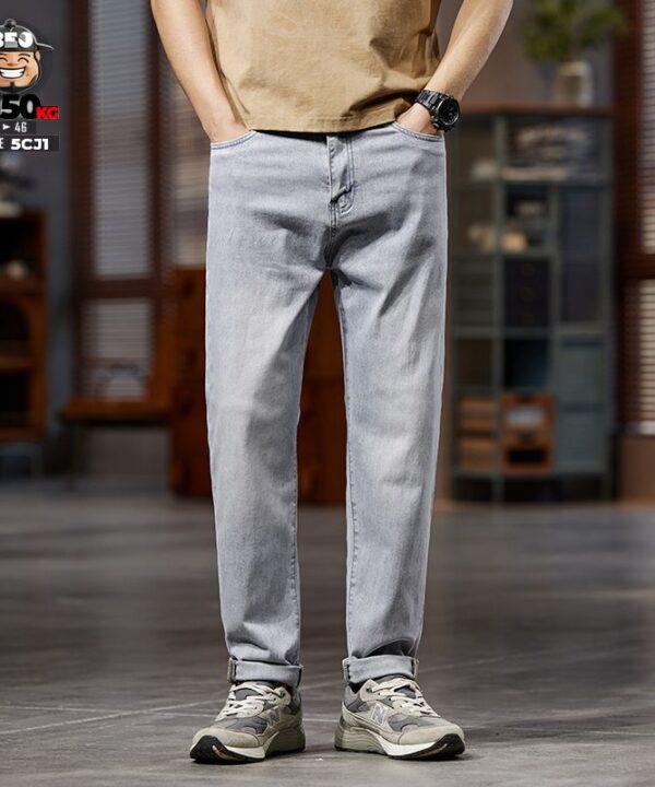 Quần Jean Jean ống nhỏ wax xám họa tiết xyz vibe co giãn