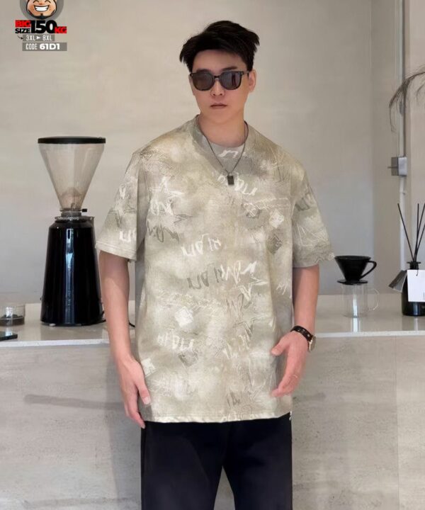 Áo thun tay ngắn texture star mama vân nổi cá tính