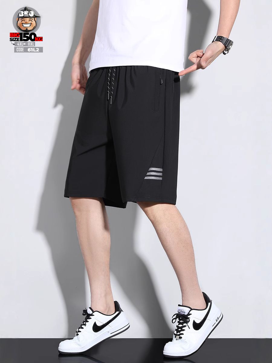 Quần short thun lạnh thể thao kiểu dáng 3 sọc ngang sport style 1 Quần short thun lạnh thể thao kiểu dáng 3 sọc ngang sport style