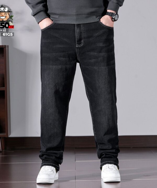 Quần dài Jean ống suông co giãn logo number five